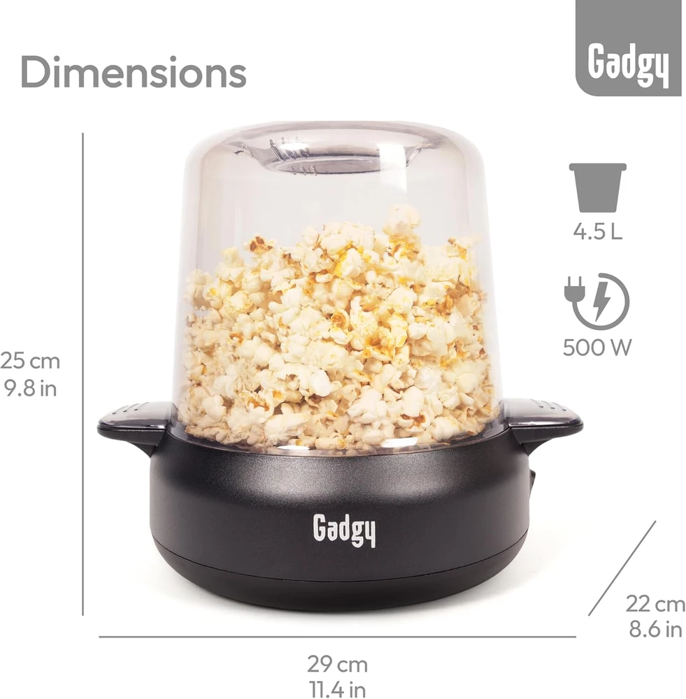 Gadgy elektrinis popkornų aparatas 4,5 l su maišykle ir sviesto tirpinimo funkcija GG0X