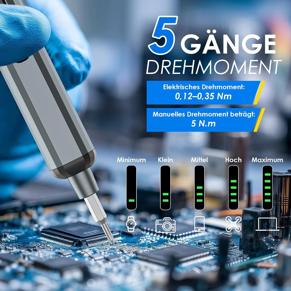 Gaethra elektrinis precizinis atsuktuvas 74 viename su 64 S2 antgaliais DDLSD01