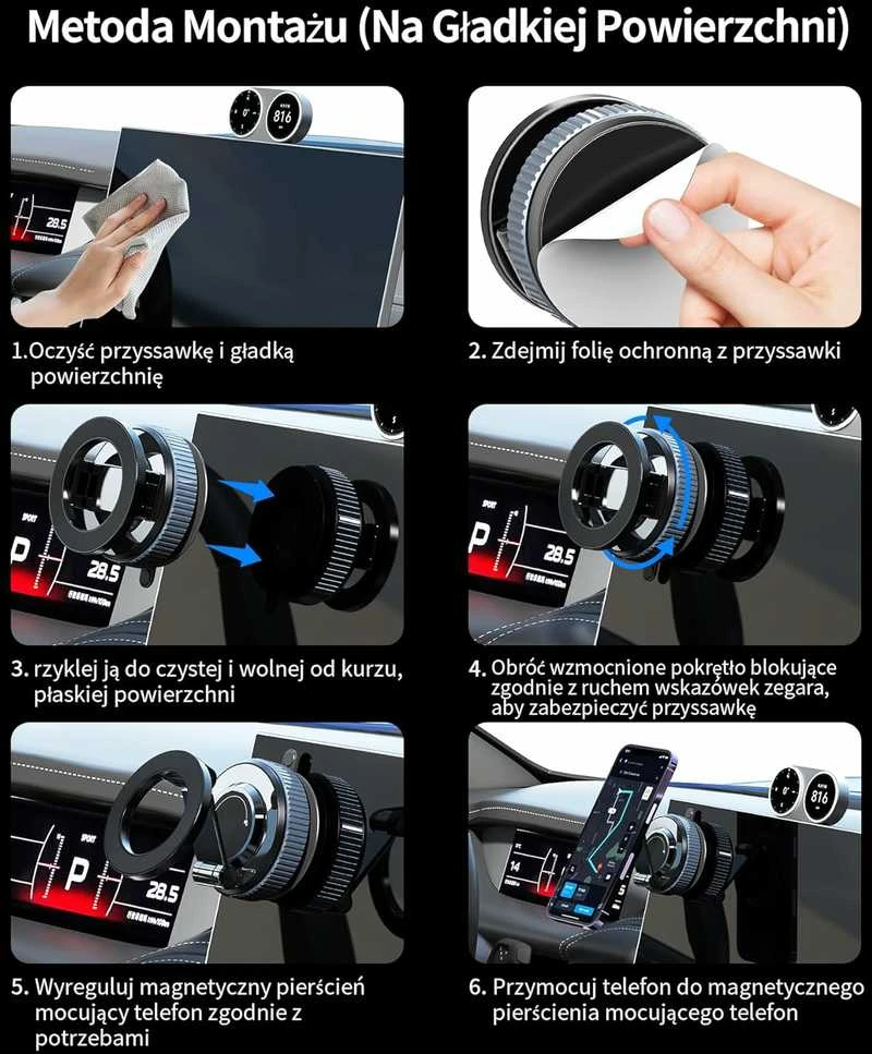 Gahenwo magnetinis automobilinis telefono laikiklis su Magsafe, sulankstomas 360°