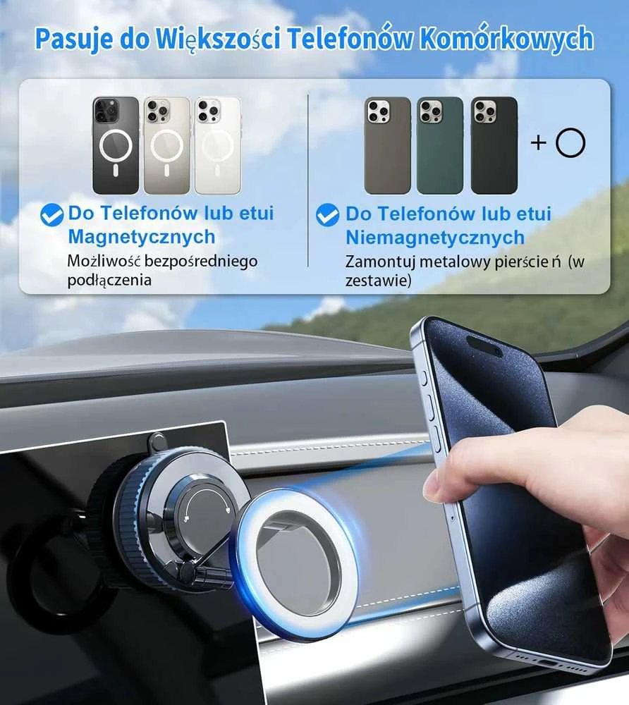 Gahenwo magnetinis automobilinis telefono laikiklis su Magsafe, sulankstomas 360°