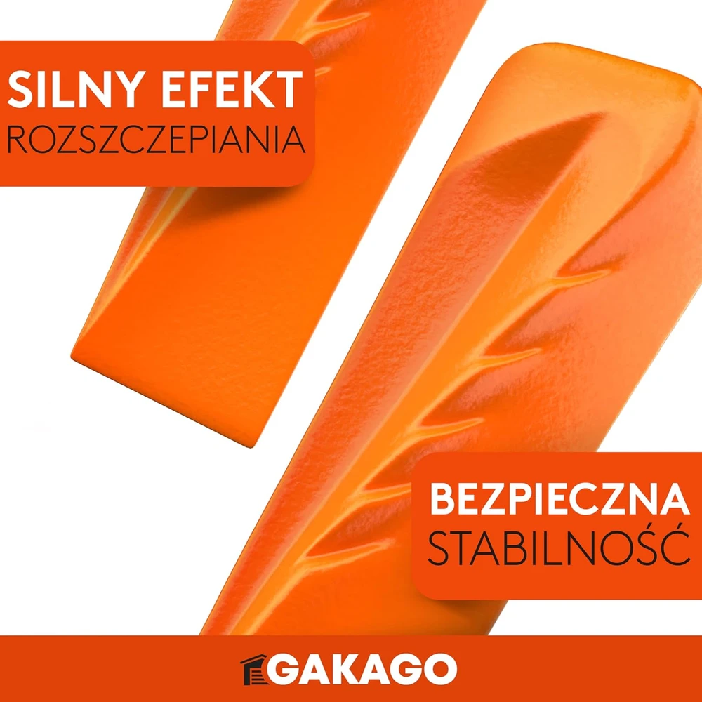 Gakago obrotinis skaldymo pleištas iš grūdintos plieninės masės, signalinė oranžinė, 1.78 kg