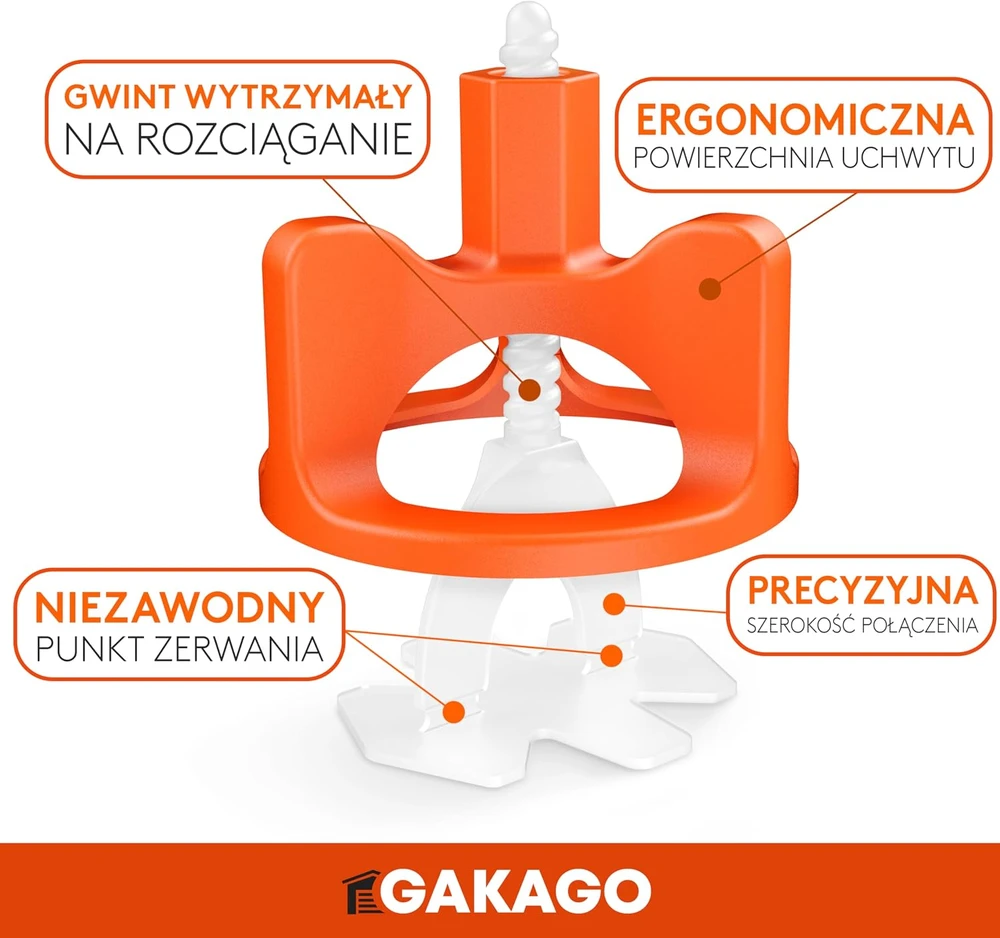 Gakago plytelių lyginimo sistema 300 dalių, 2 mm siūlėms, 3–18 mm plytelėms