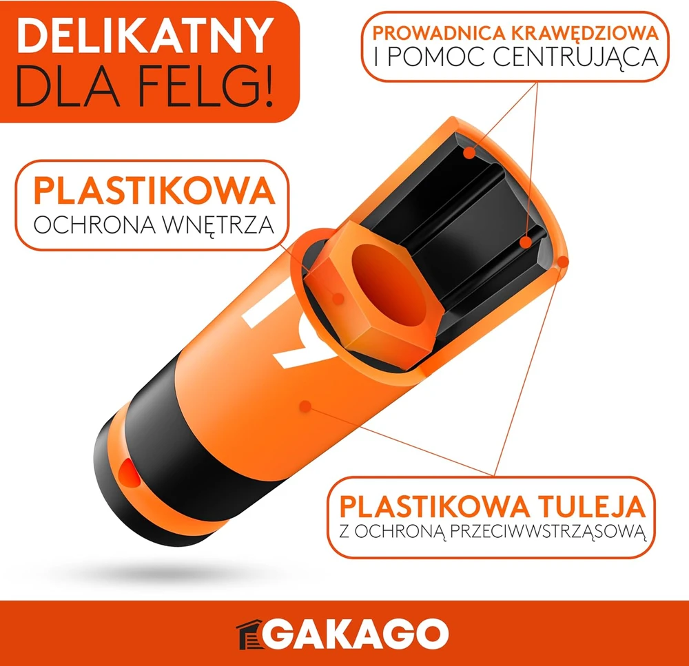 Gakago ratų varžtų galvučių rinkinys 17, 19 ir 21 mm, 1/2 colio, Steckschlüssel-Satz Kraft-Schoneinsatz