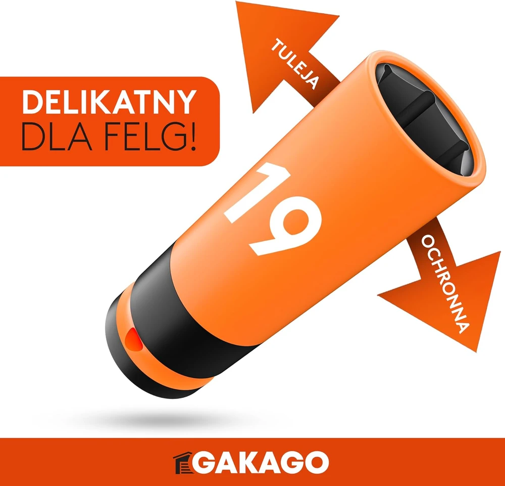 Gakago ratų varžtų galvučių rinkinys 17, 19 ir 21 mm, 1/2 colio, Steckschlüssel-Satz Kraft-Schoneinsatz