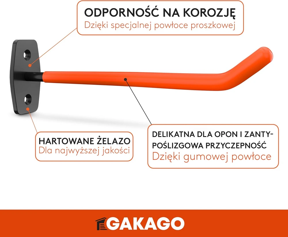 Gakago sieninis automobilių padangų ir ratlankių laikiklis, 4 vnt., iki 40 kg, Reifen Wandhalterung