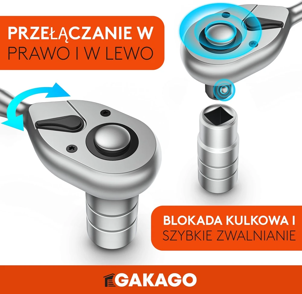 Gakago teleskopinis 1/2 col. reketinis raktas iki 60 cm, 72 dantų, 615 Nm Teleskop Knarre_450-600