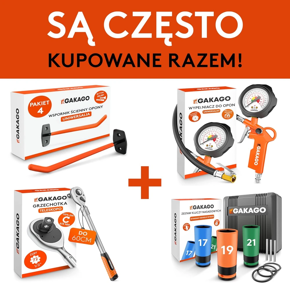Gakago teleskopinis ratų veržlių raktas su 17/19 ir 21/23 mm galvutėmis