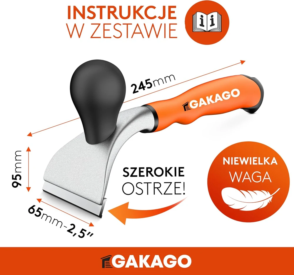 Gakago universalus rankinis grandiklis su 65 mm volframo karbido ašmenimis Kraftschaber