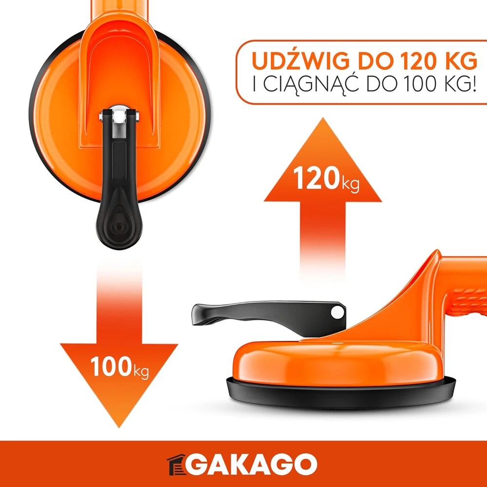 Gakago vakuuminių siurbtukų keltuvas 120 kg plytelėms ir stiklui, 2 vnt., VAC2-2pc