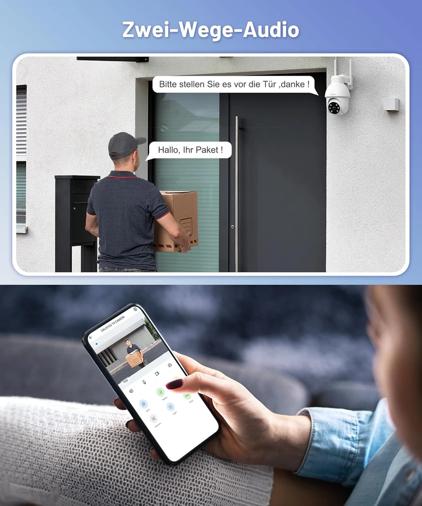 GALAYOU lauko stebėjimo kamera 2K, PTZ, Wi-Fi, IP65, naktinis matymas, Y4