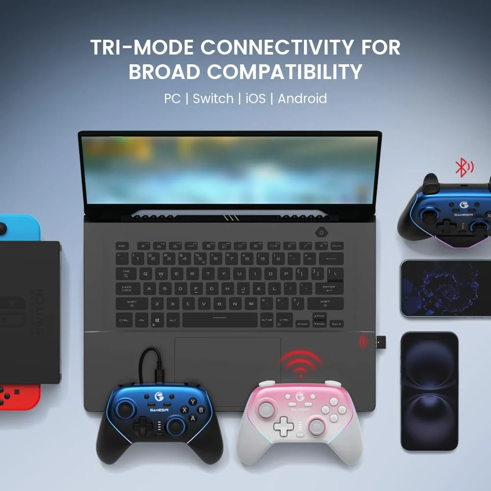 GameSir SuperNova T4n Pro belaidis žaidimų valdiklis mėlynos spalvos