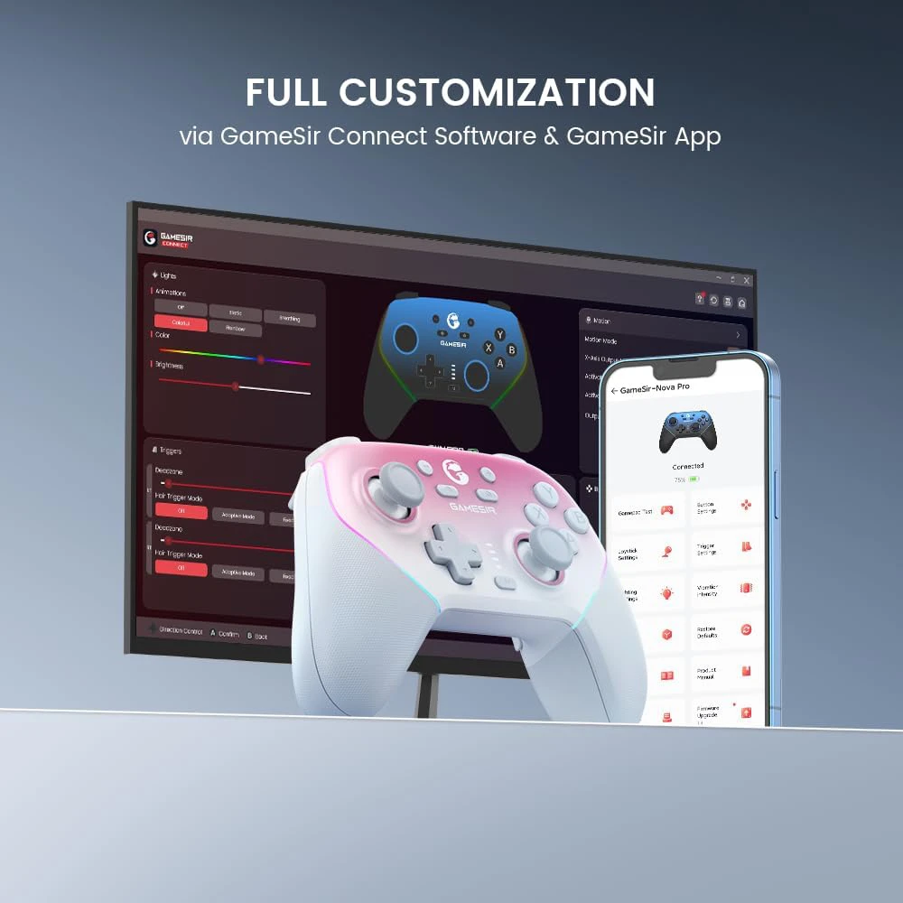 GameSir SuperNova T4n Pro belaidis žaidimų valdiklis mėlynos spalvos