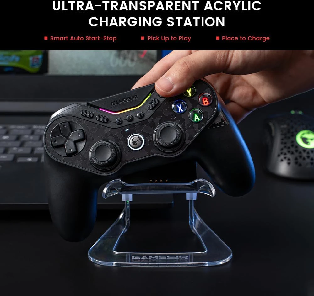 „GameSir T3 Bundle“ belaidis valdiklis „Tarantula Pro“ su įkrovimo stotele (juodas)