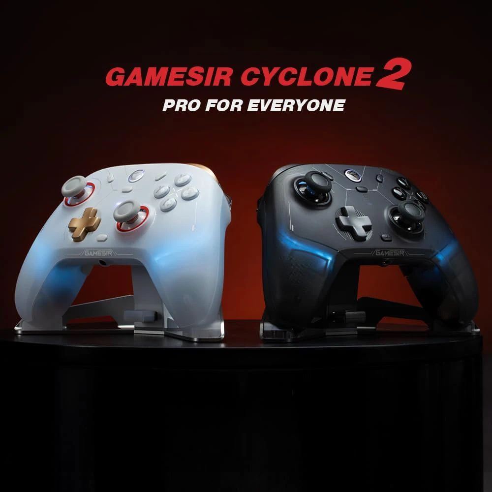 GameSir bevielis žaidimų pultas Cyclone 2, analoginiai Hall efekto spustelėjimai, RGB, juodas