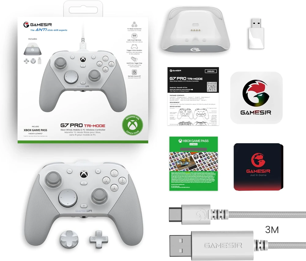 „GameSir G7 Pro“ universalus „Bluetooth“ žaidimų valdiklis „XBOX“ serijos „X/S“ / „One“ baltoms sistemoms