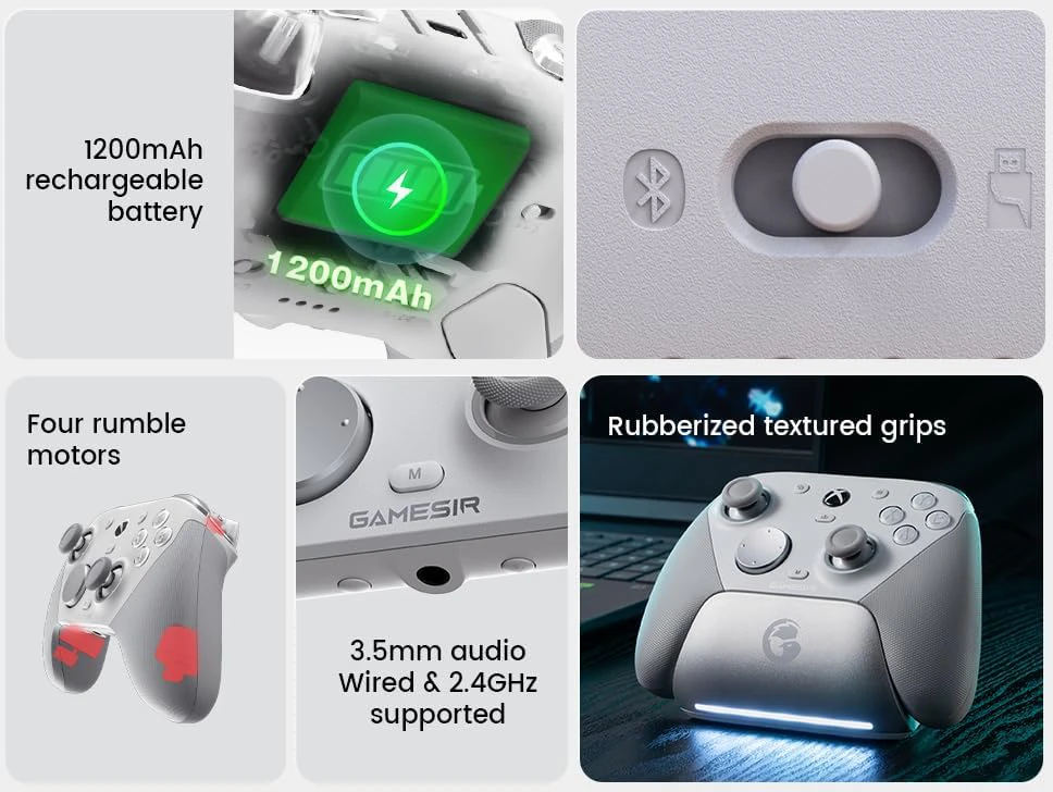 „GameSir G7 Pro“ universalus „Bluetooth“ žaidimų valdiklis „XBOX“ serijos „X/S“ / „One“ baltoms sistemoms