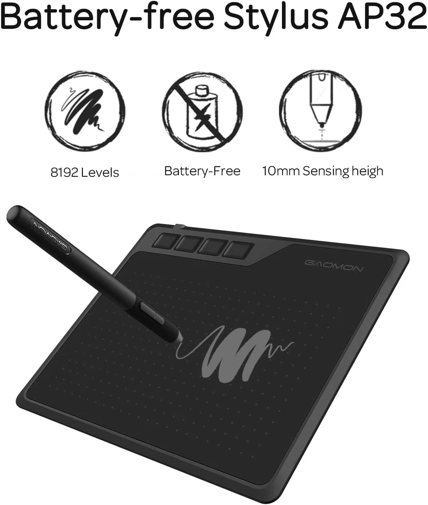 GAOMON grafinė planšetė S620, 6,5 x 4 col., 8192 spaudimo lygių, USB