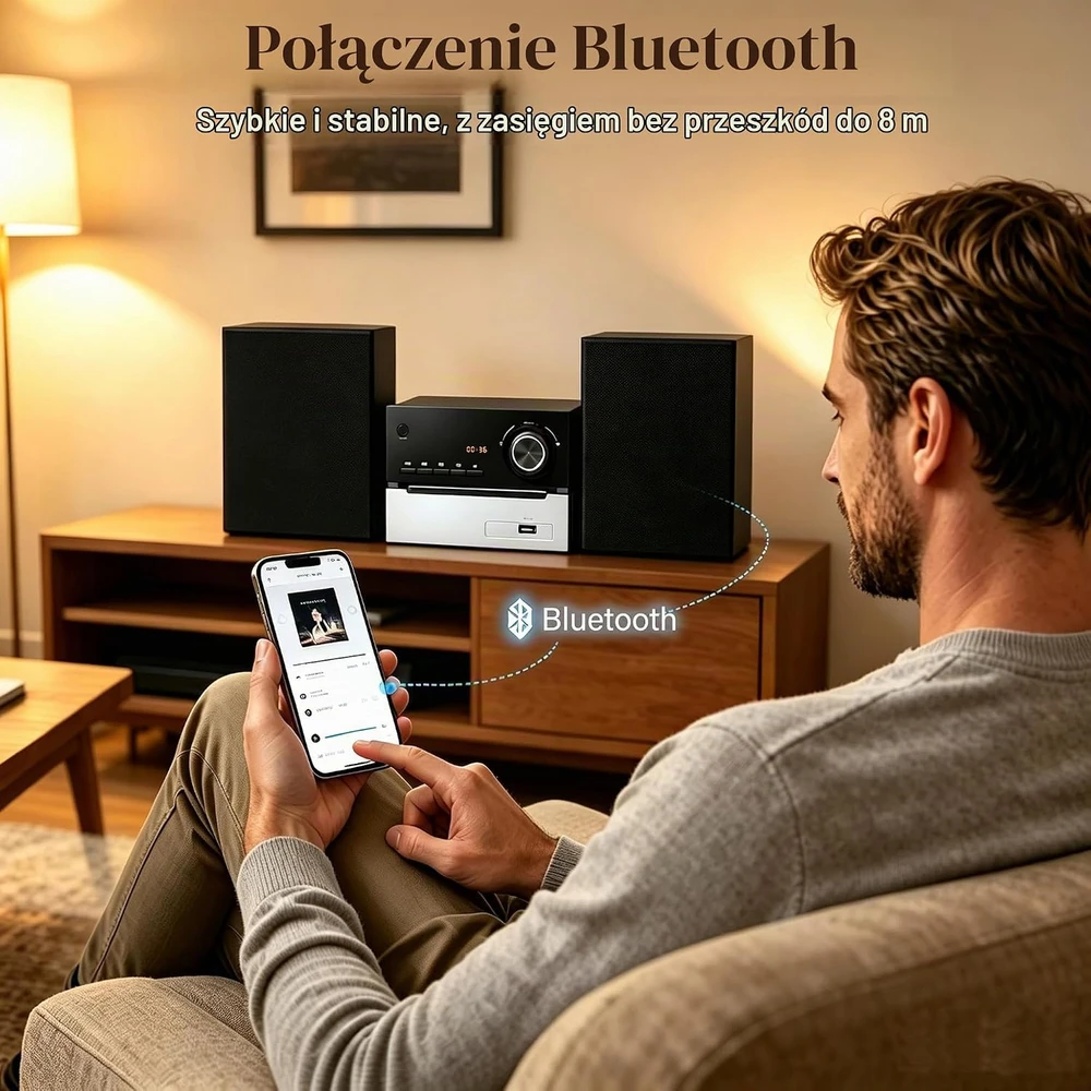Muzikinis centras GAONAWAY namų stereo sistema su CD grotuvu, Bluetooth, USB, AUX, 30 W, GA-ESPK1-U08 EU