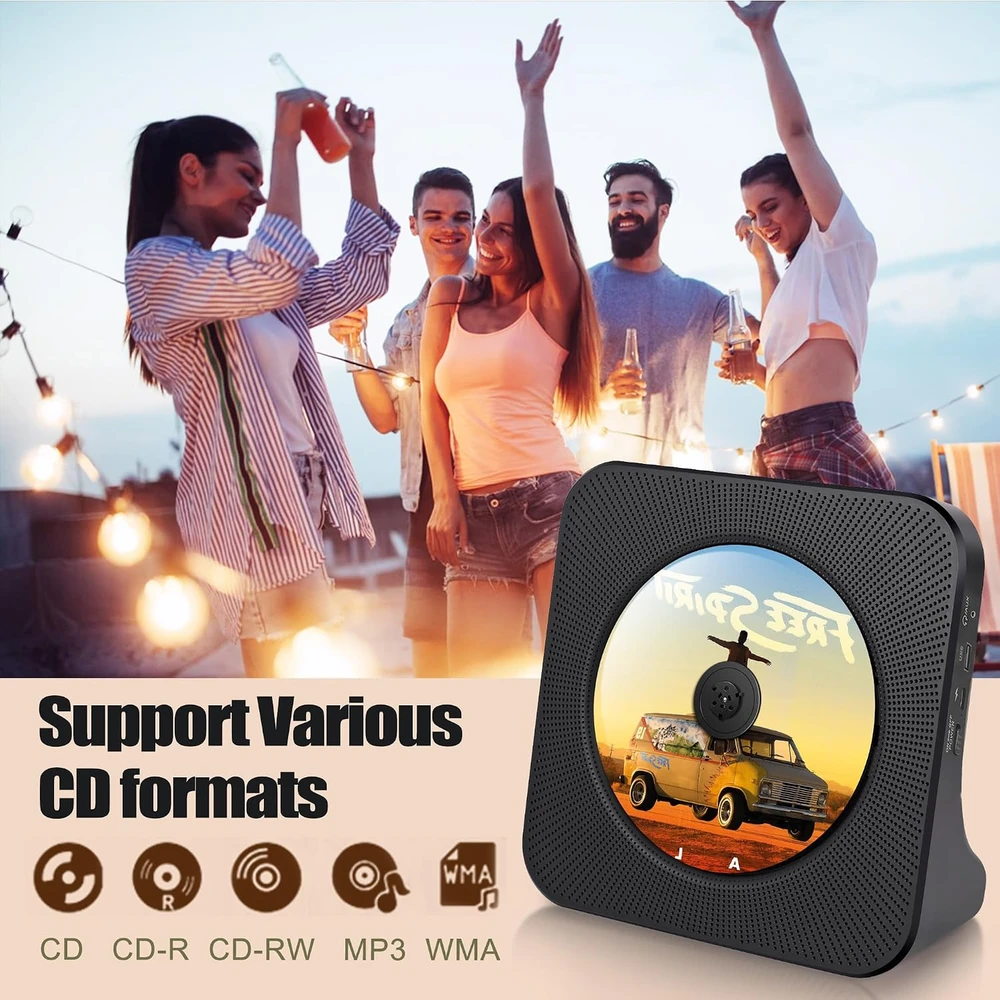 GAONAWAY nešiojamas CD grotuvas su Bluetooth, 4000 mAh baterija ir FM radiju GA-ECD-UCDDBK BY