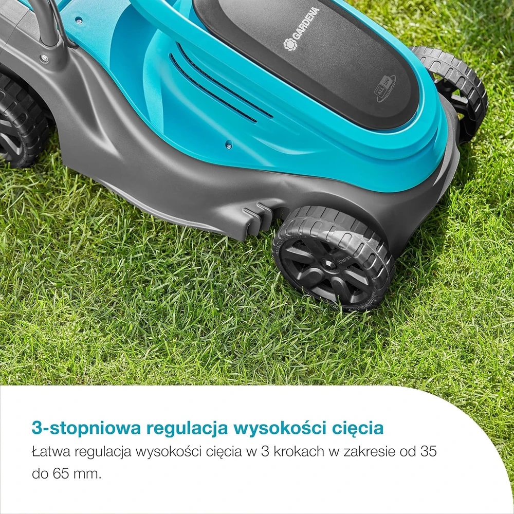 Gardena akumuliatorinė vejapjovė 30 cm pjovimo plotis, 18 V, 25 l žolės surinkimo talpa, EasyMax 30/18 V P4A (14629-20)