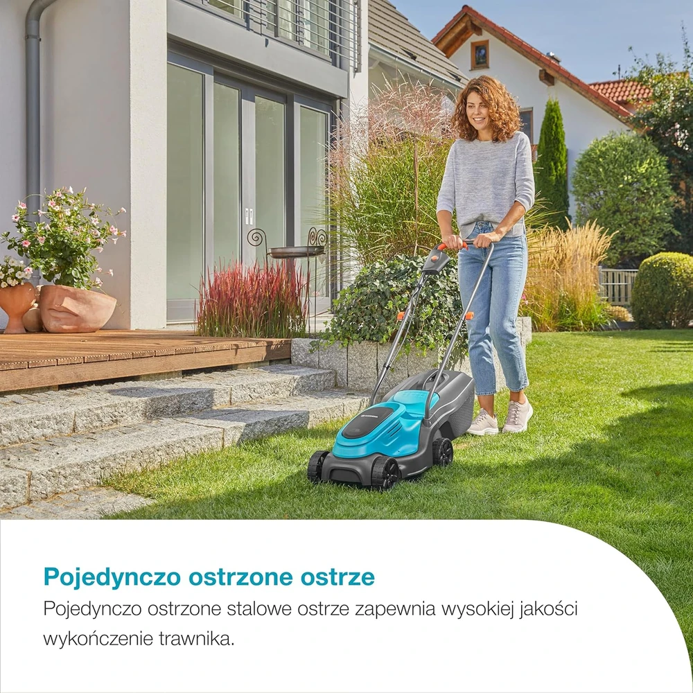 Gardena akumuliatorinė vejapjovė 30 cm pjovimo plotis, 18 V, 25 l žolės surinkimo talpa, EasyMax 30/18 V P4A (14629-20)