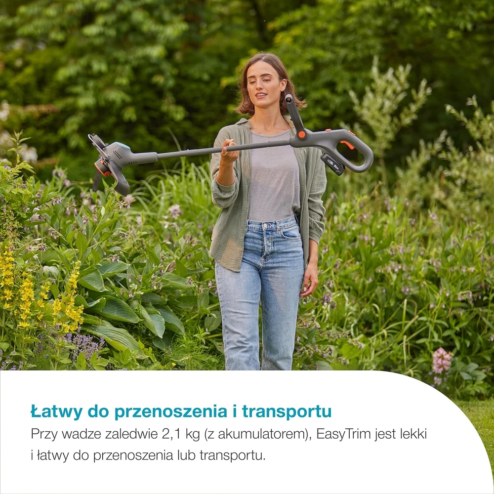 Gardena EasyTrim 25 18V akumuliatorinės žoliapjovės komplektas su 18V P4A baterija 2.0 Ah