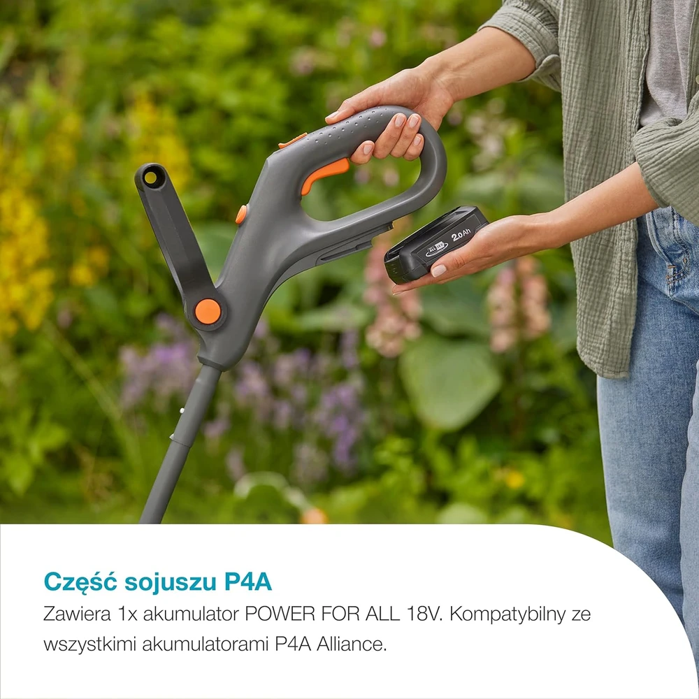 Gardena EasyTrim 25 18V akumuliatorinės žoliapjovės komplektas su 18V P4A baterija 2.0 Ah