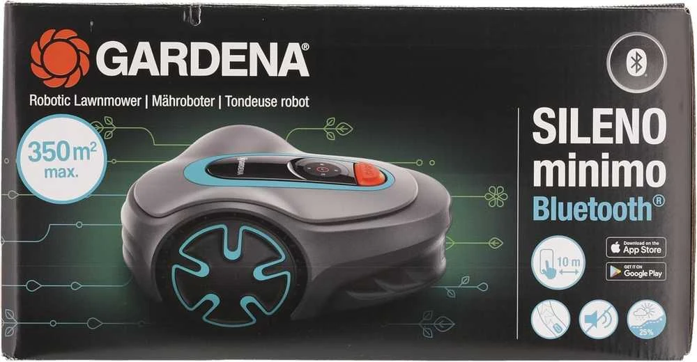 Gardena robotinė vejapjovė SILENO minimo 350, baterinė, pjovimo aukštis 20–45 mm, 15208-47