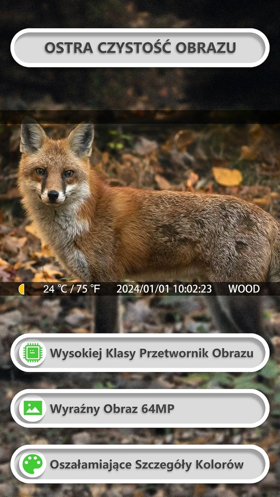 GardePro miško kamera su Wi-Fi, 64 MP, 1296P vaizdu, 8000 mAh, E8PMB