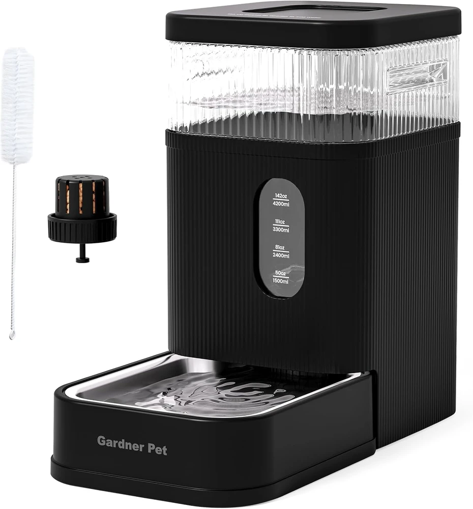 Gardner Pet automatinis gravitacinis vandens dozatorius šunims ir katėms, nerūdijančio plieno dubuo, 8,5 l