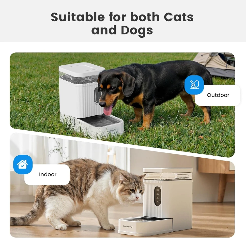 Gardner Pet automatinis vandens dozatorius gyvūnams, 6,5 l talpos, nerūdijančio plieno dubenėlis