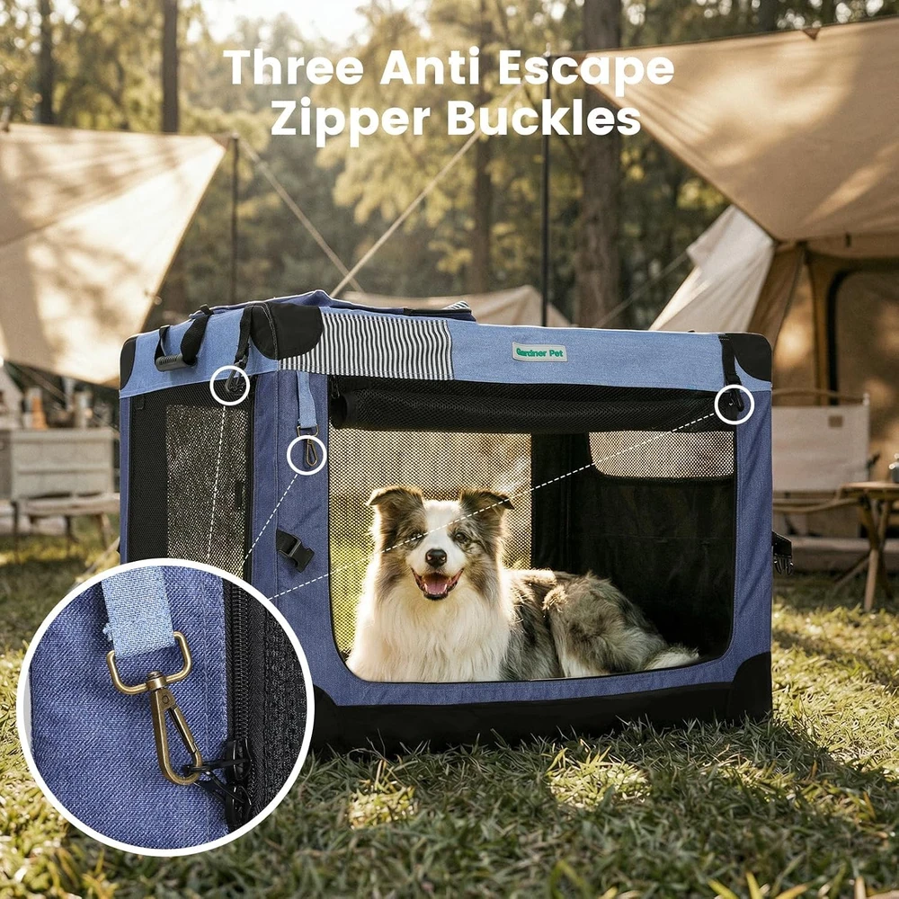 Gardner Pet sulankstomas transportavimo narvas šunims 76 × 53 × 53 cm, GP02I4025BL01