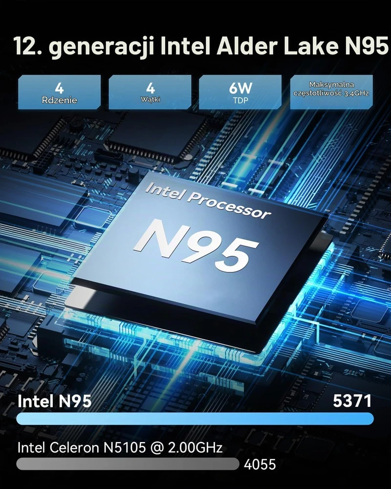 GEEKOM mini kompiuteris Air12 Lite su Intel N95, 8 GB RAM ir 256 GB SSD