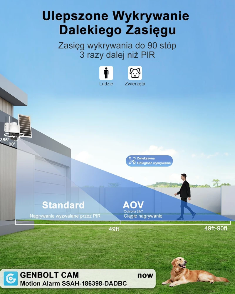 GENBOLT belaidė saulės stebėjimo kamera 4G LTE, 2K raiška, F1.0 diafragma, išorės montavimas, GB203K-4G