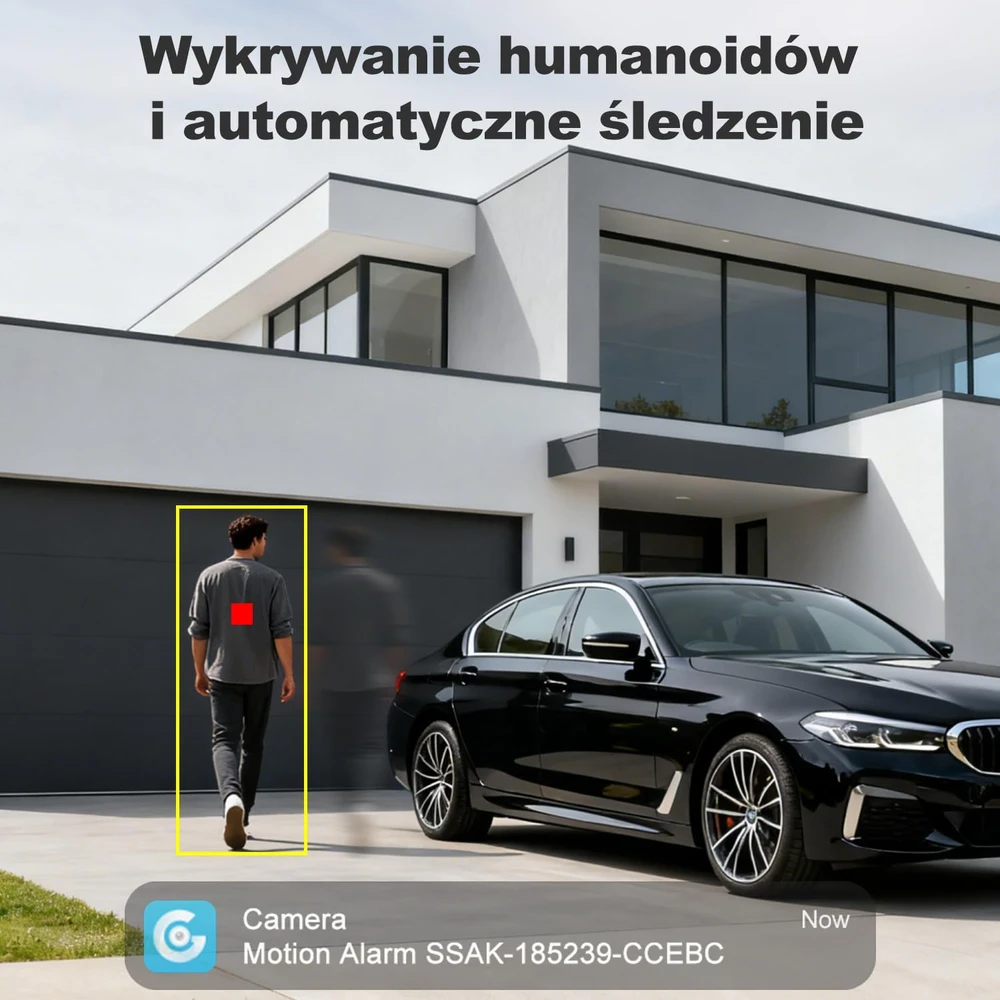 GENBOLT išorinė IP kamera su dvigubu objektyvu, 360° stebėjimu, Wi-Fi 2.4/5 GHz, spalvotu naktiniu matymu, modelis GB201HG