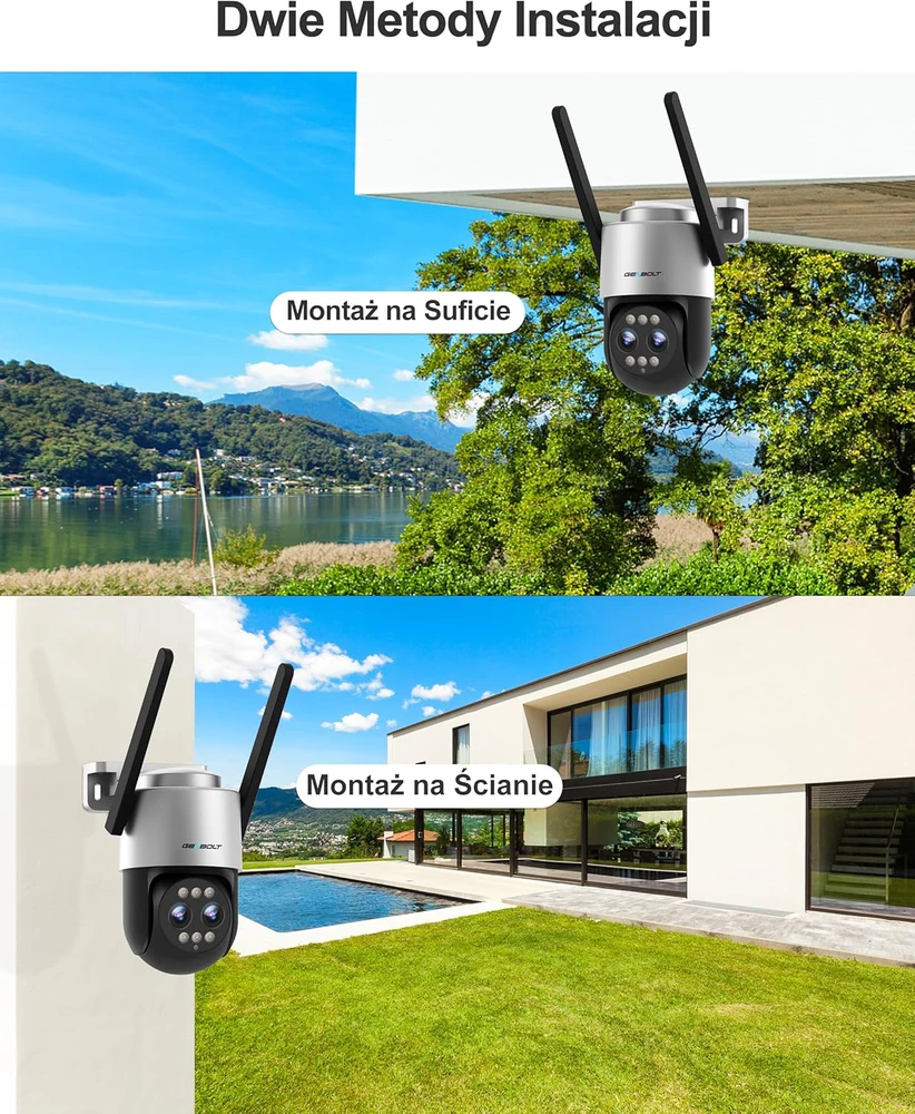 GENBOLT lauko PTZ IP stebėjimo kamera 4 MP 2.5K, 10x hibridinis priartinimas, Wi-Fi ir POE, naktinis spalvotas režimas, GB-202K