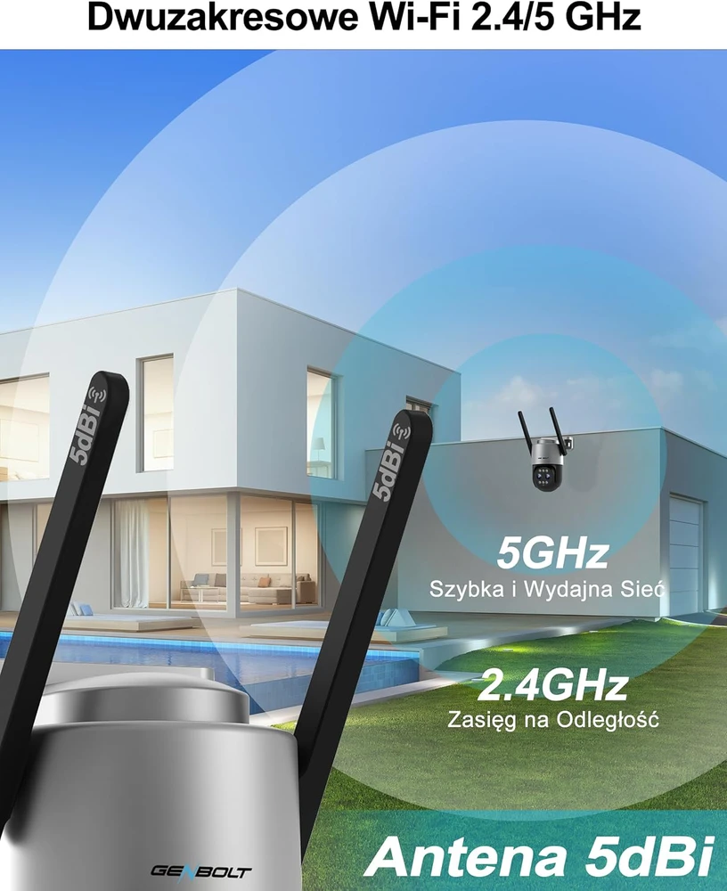 GENBOLT lauko PTZ IP stebėjimo kamera 4 MP 2.5K, 10x hibridinis priartinimas, Wi-Fi ir POE, naktinis spalvotas režimas, GB-202K
