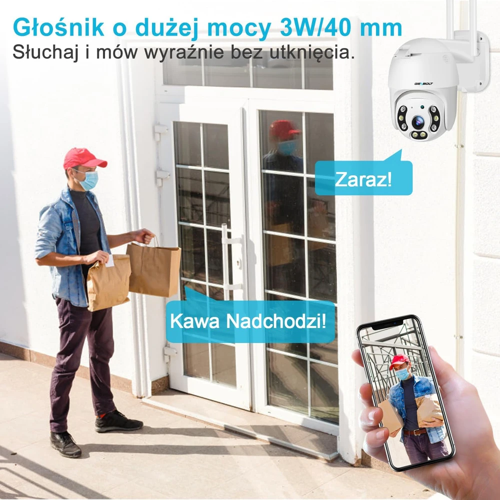 GENBOLT lauko stebėjimo IP kamera 4 MP Wi-Fi/DC&PoE, naktinis matymas, atspari vandeniui, GB213K