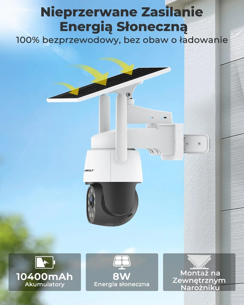 GENBOLT lauko stebėjimo IP kamera 4G, 3 MP, saulės įkrovimas, naktinis matymas, IP66, GB216K-4G