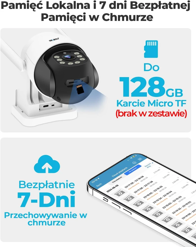 GENBOLT lauko stebėjimo IP kamera 4G, 3 MP, saulės įkrovimas, naktinis matymas, IP66, GB216K-4G