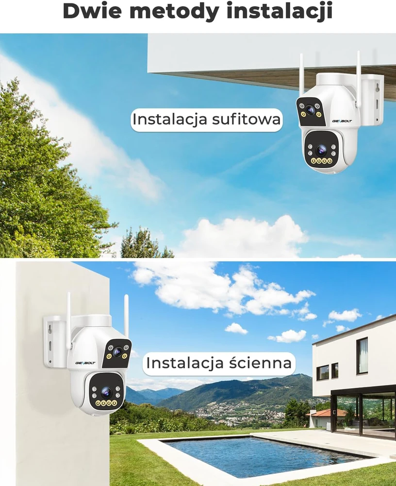 GENBOLT lauko Wi-Fi IP kamera su saulės įkrovimu, 2.5K 8 W 15600 mAh, AI judesio aptikimas, naktinis matymas