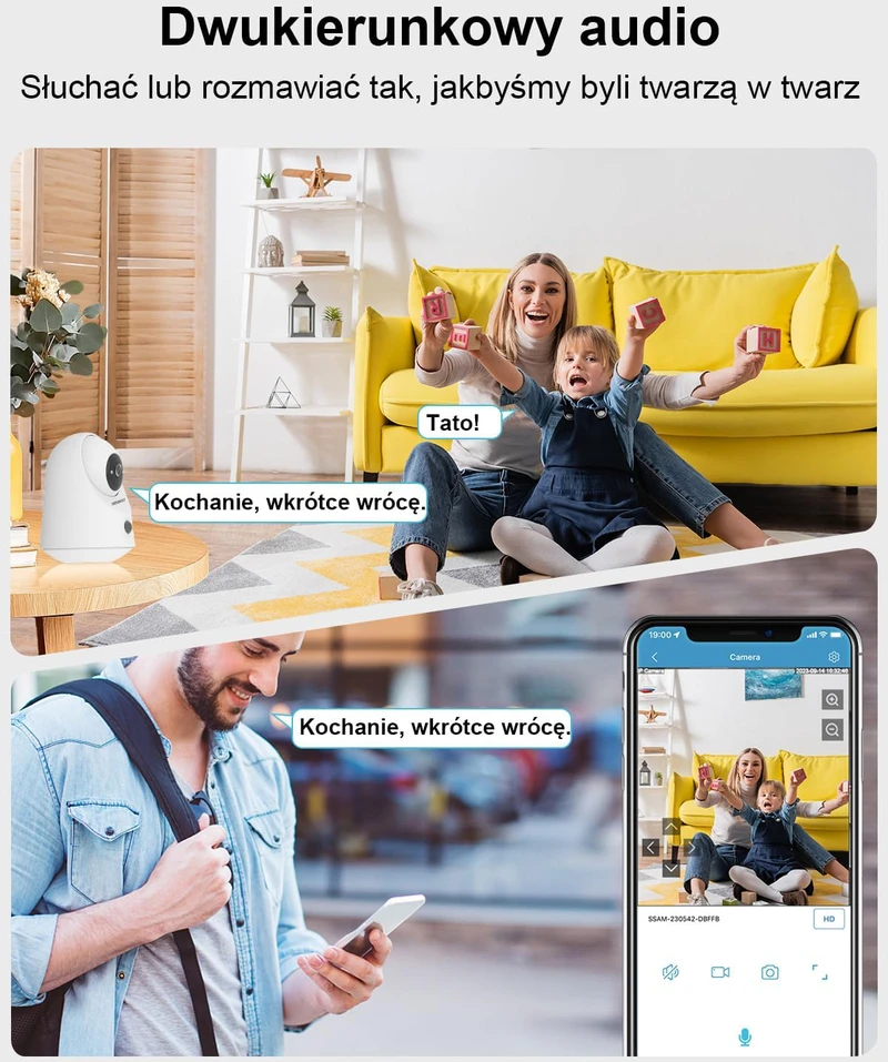 GENBOLT vidaus IP saugumo kamera su 2K raiška, Wi-Fi, 5000 mAh baterija, judesio aptikimu, GB108K