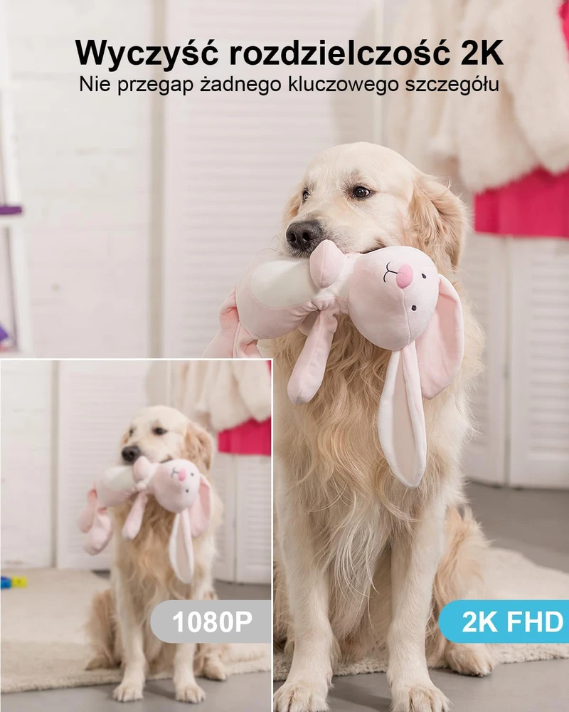 GENBOLT vidaus IP saugumo kamera su 2K raiška, Wi-Fi, 5000 mAh baterija, judesio aptikimu, GB108K