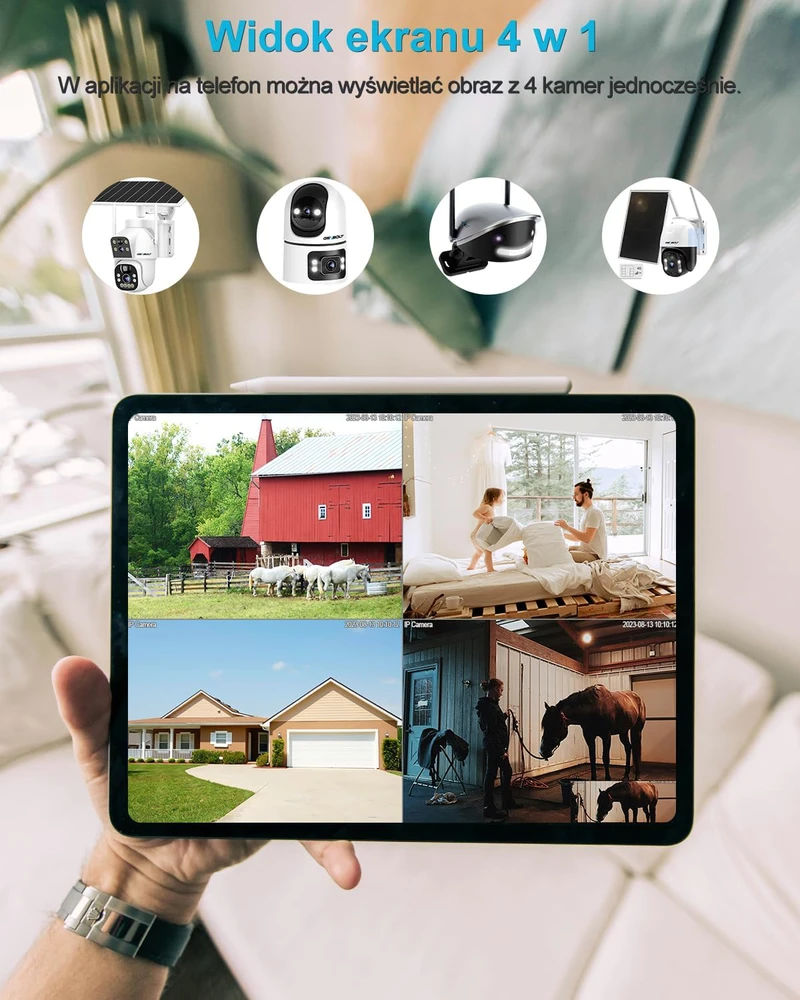GENBOLT vidaus Wi-Fi IP kamera su 360° vaizdu, dvigubu objektyvu, 4 MP Full HD, naktiniu matymu, GB102HD