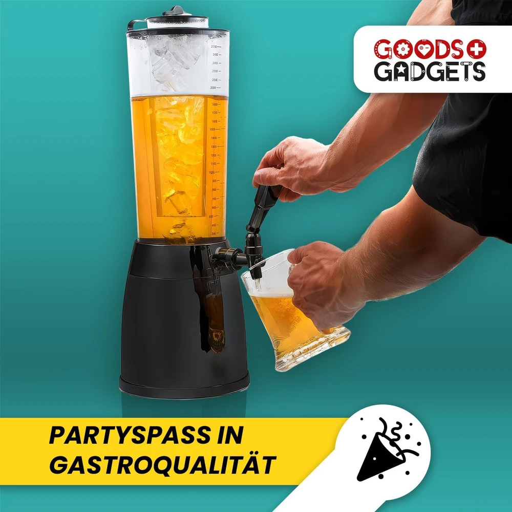 Gėrimų kolona su aušinimu, 4 l talpa, metalinė, juodos spalvos, 52 cm aukščio