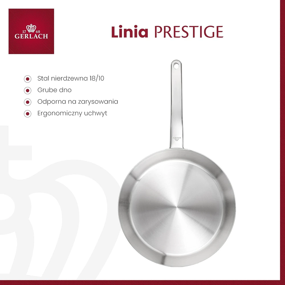 Gerlach Prestige keptuvė, nerūdijantis plienas, 24 cm skersmens, sidabrinė