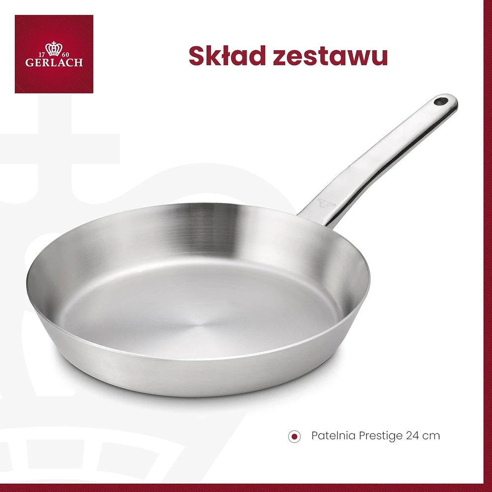 Gerlach Prestige keptuvė, nerūdijantis plienas, 24 cm skersmens, sidabrinė