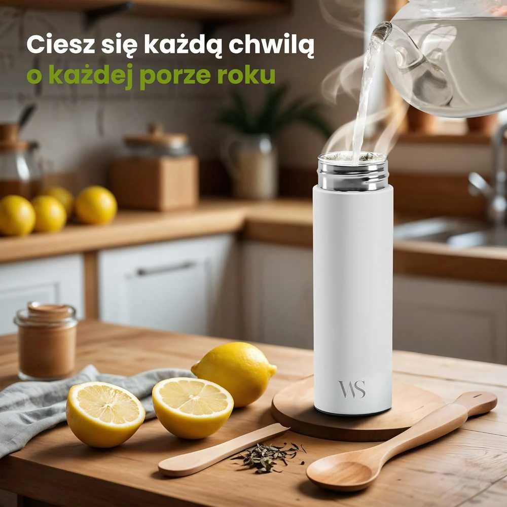 Gertuvė Wilford & Sons Butelis skirtas gerti su vaisių įdėklu 450 ml, baltas