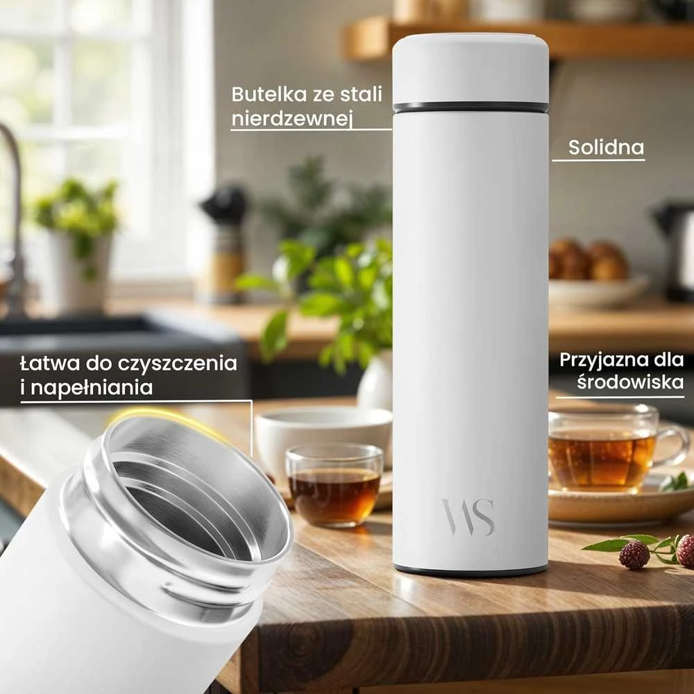 Gertuvė Wilford & Sons Butelis skirtas gerti su vaisių įdėklu 450 ml, baltas