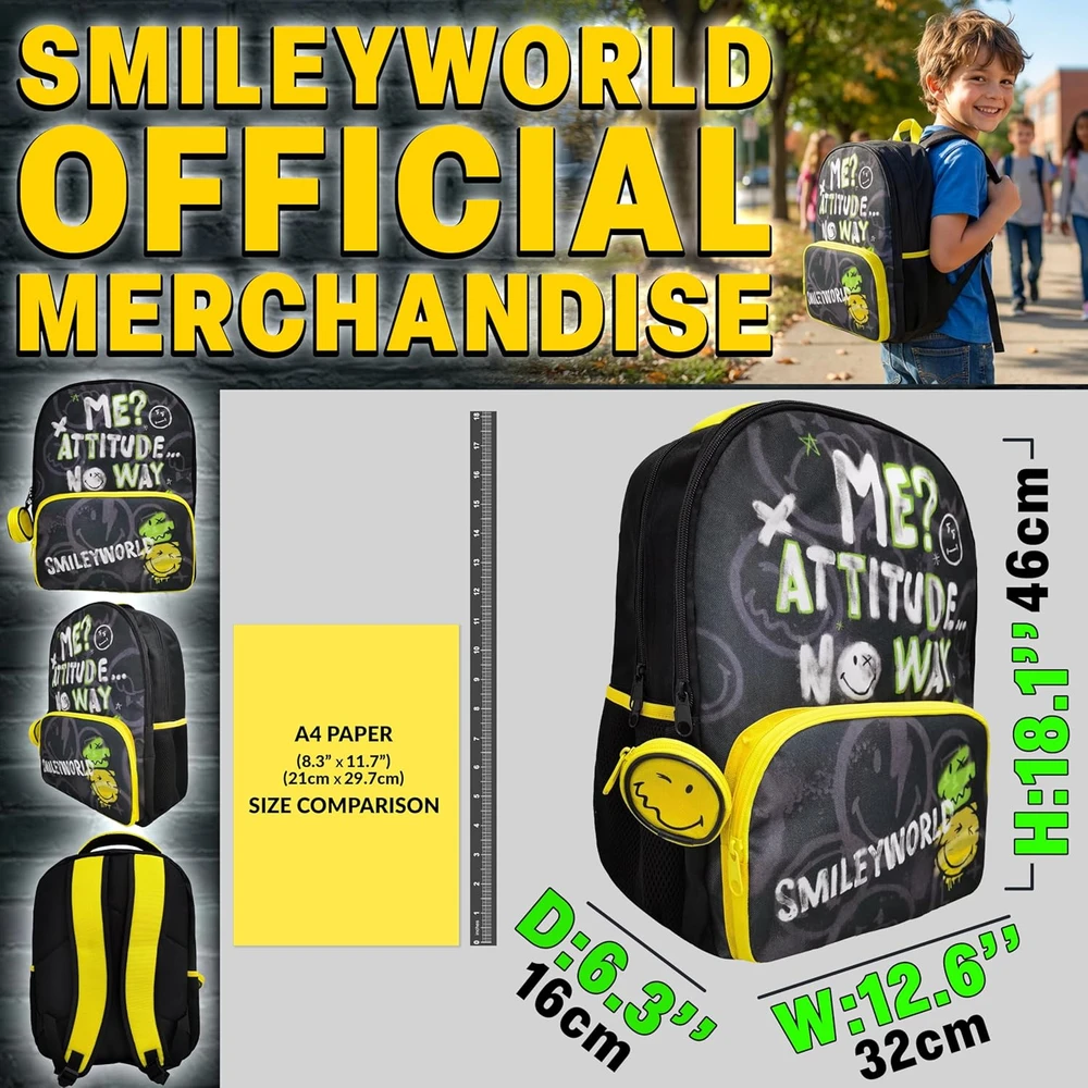 Get Trend vaikiška mokyklinė kuprinė Smiley World 16.2 L, 46 cm, SYWD-0011